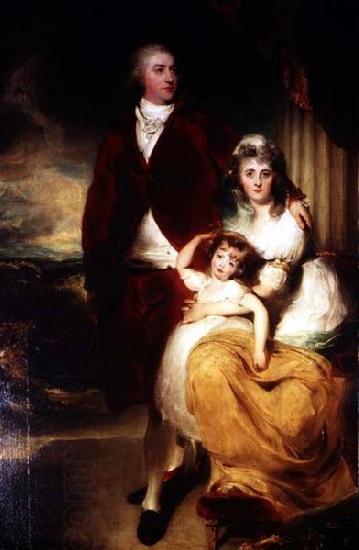 Sir Thomas Lawrence Portrait of Henry Cecil, 1st Marquess of Exeter (1754-1804) with his wife Sarah, and their daughter, Lady Sophia Cecil oil painting picture